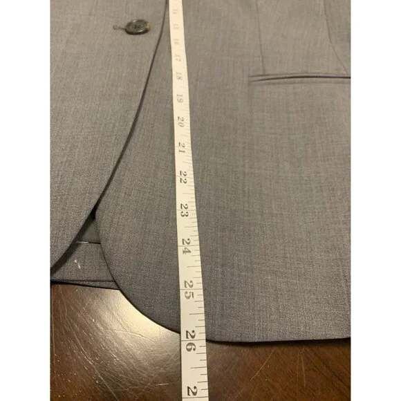 J. Crew Bi-Stretch Wool Blazer Italy Tollegno 1900 Lined Gray Size 12 - Picture 10 of 11
